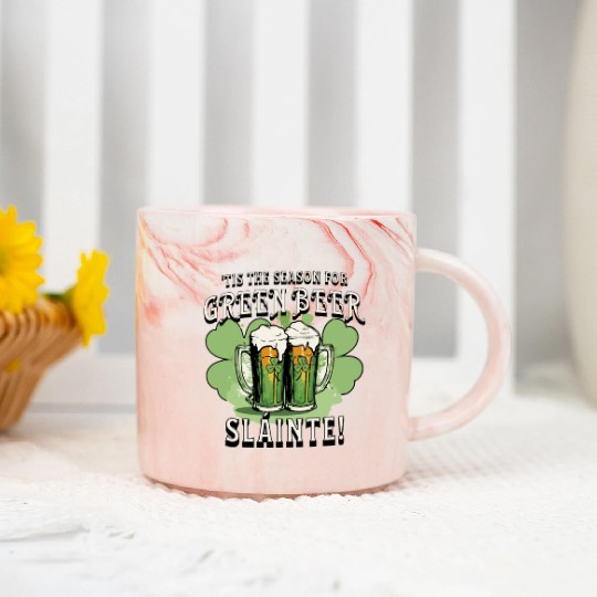 St Pat's Design This is the Season for Green Beer Marble Mugs