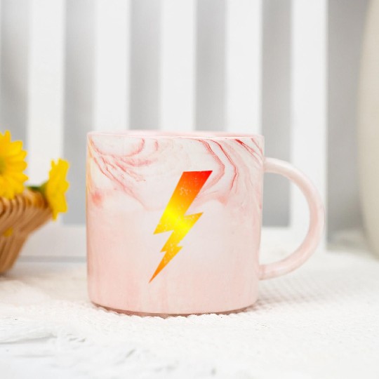Fire Bolt Lightning | Bolt Graphic Marble Mugs