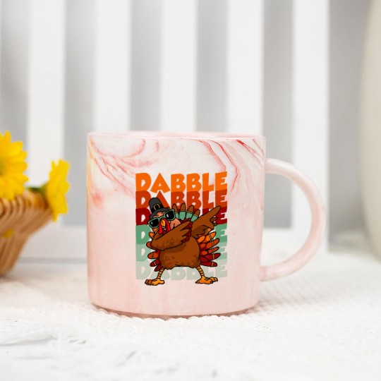 Dabbing Turkey Marble Mugs Thanksgiving Dabble
