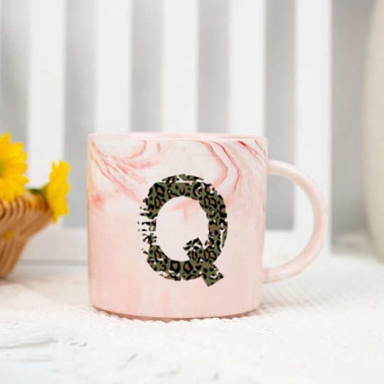 Q army camo design Marble Mugs