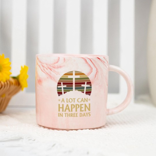 A Lot Can Happen In Three Days Marble Mugs