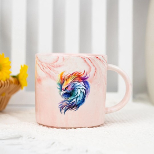 Cool Colorful Watercolor Phoenix Marble Mugs