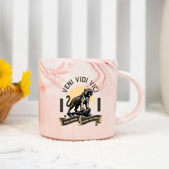 Veni Vidi Vici Wild Tiger Marble Mugs