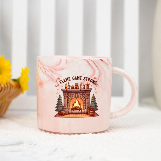 Fireplace: Flame Game Strong Marble Mugs