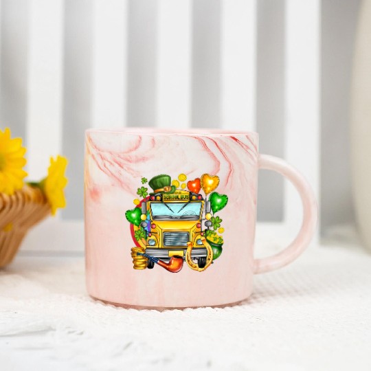 School Bus Marble Mugs