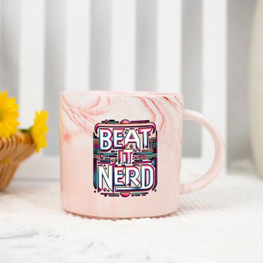 Beat it Nerd 10 Marble Mugs