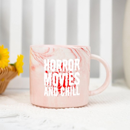 Horror Movies And Chill Horror Fan Marble Mugs
