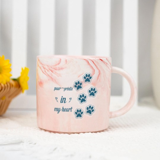 paw prints in my heart Marble Mugs