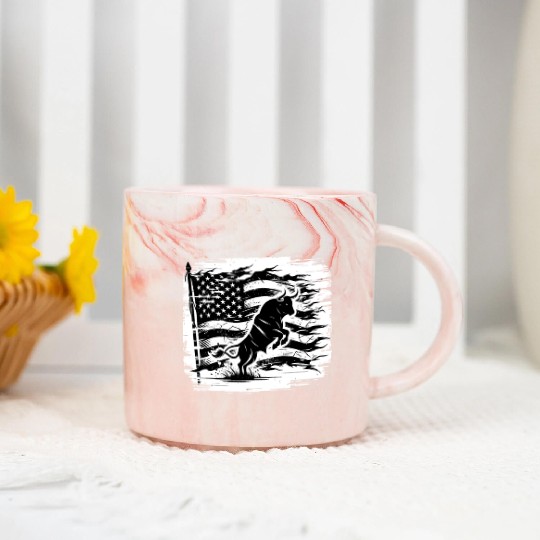 Rodeo Bull Riding Livestock Show Farmer Cattle Marble Mugs