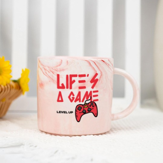 Life's a Game, Level Up Marble Mugs