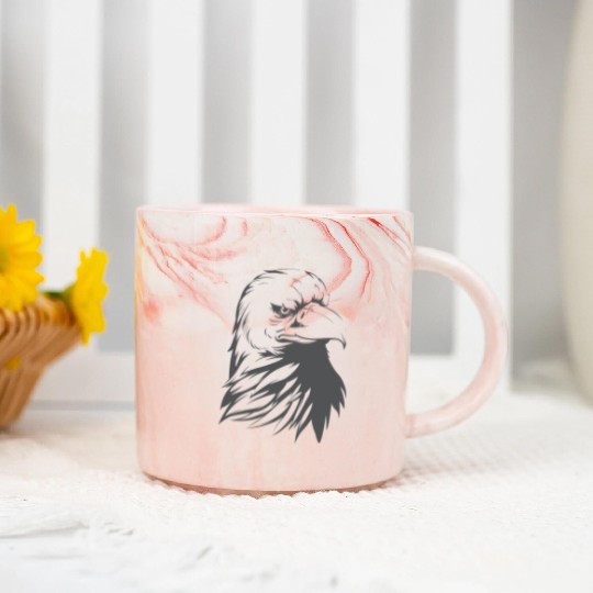 Bald Eagle Silhouette Marble Mugs