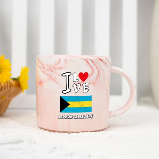 I Love Bahamas Marble Mugs