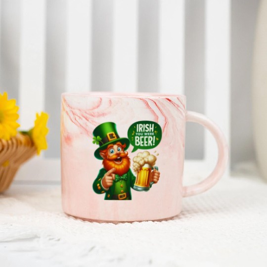 Irish You Were Beer Marble Mugs