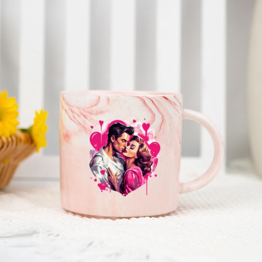 Valentine's Day, Hollywood Lovers Vintage Poster Marble Mugs