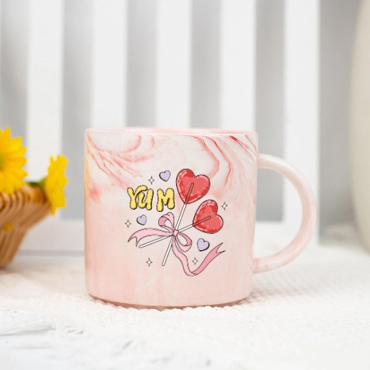 Valentine's Day Heart Lollipop Marble Mugs