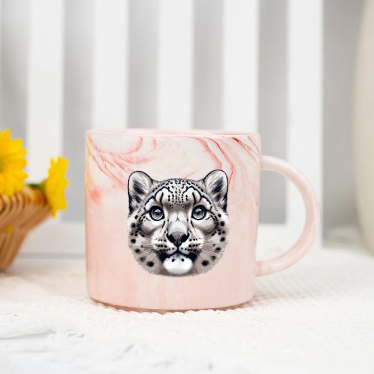 Snow Leopard Leopard White Leopard Marble Mugs