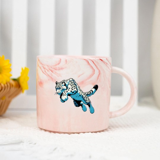Snow Leopard Leopard White Leopard Marble Mugs