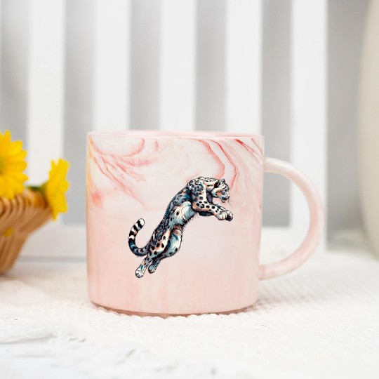 Snow Leopard Leopard White Leopard Marble Mugs