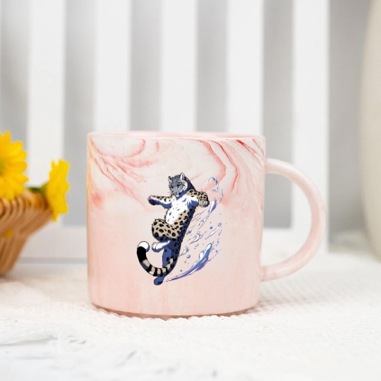 Snow Leopard Leopard White Leopard Marble Mugs
