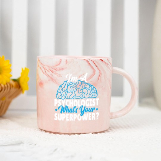 I'm A Psychologist What's Your Superpower? Marble Mugs