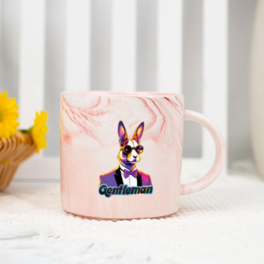 Pop Art Playboy Rabbit Gentleman Cyberpunk Bunny Marble Mugs