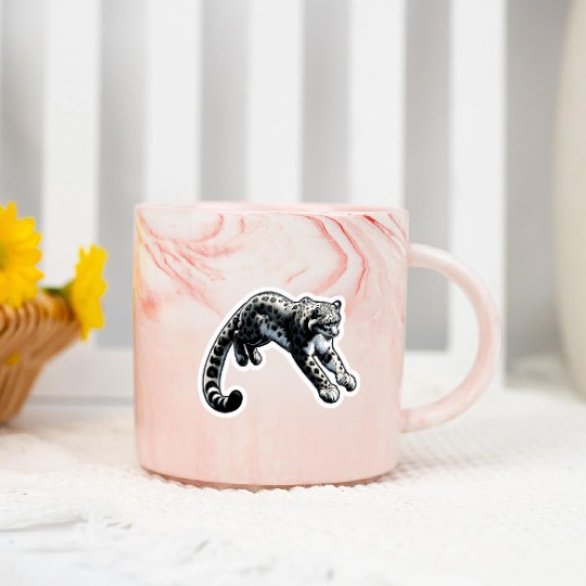 Snow Leopard Leopard White Leopard Marble Mugs