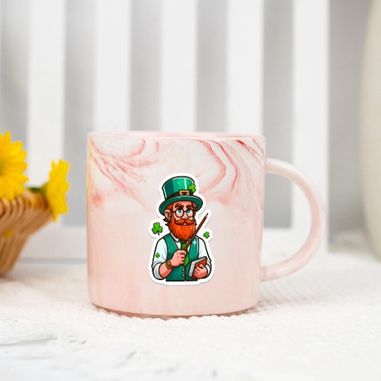 Irish bearded teacher, funny st patricks day Marble Mugs