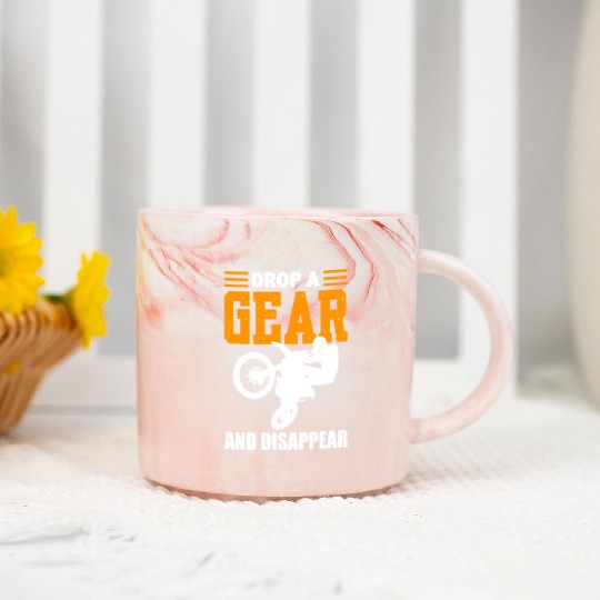 Drop A Gear And Disappear Motorcycle Enthusiast Marble Mugs