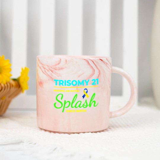 Down Syndrome Awareness Trisomy 21 Splash Marble Mugs