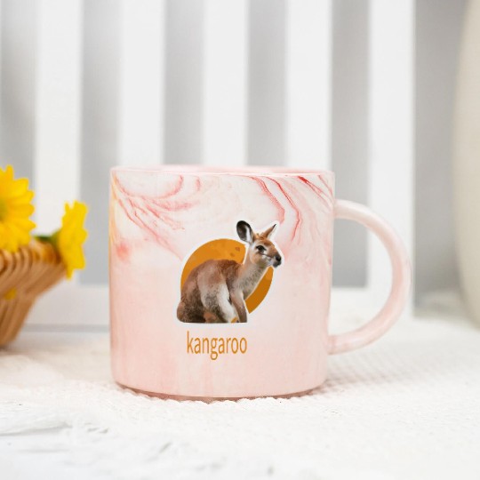 kangaroo animal design Marble Mugs