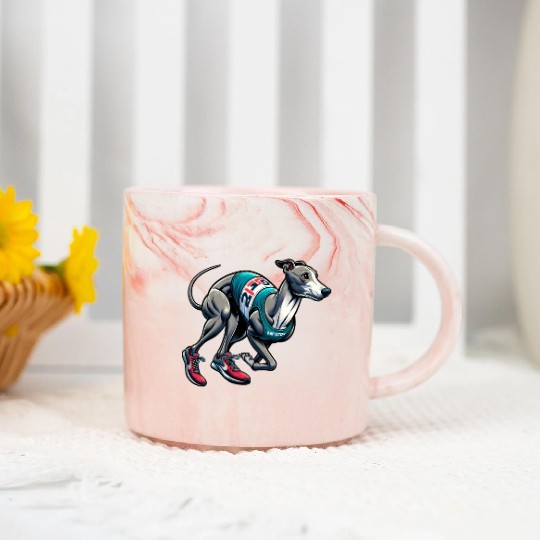 Marathon Master: Greyhound's Race Day Marble Mugs