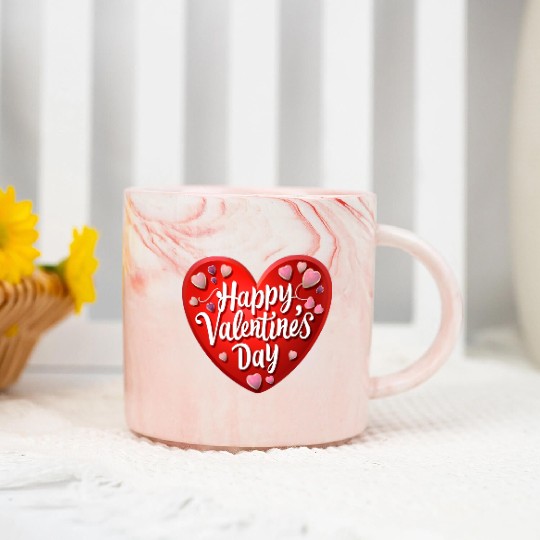 Happy Valentines Day - Lovely Hearts Marble Mugs