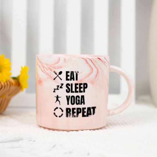 Yoga Daily Schedule Marble Mugs