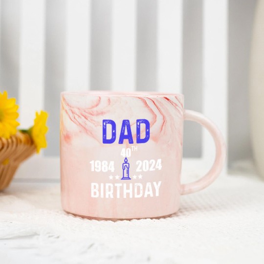 DAD 40th BIRTHDAY Marble Mugs DESING