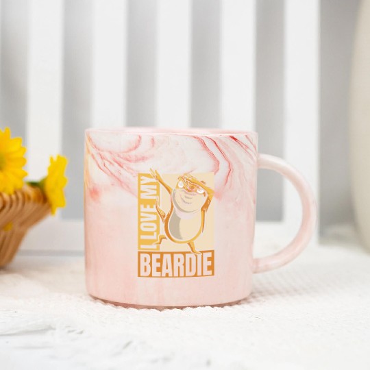 I Love My Beardie Pogona Lizard Pet Owner Bearded Marble Mugs