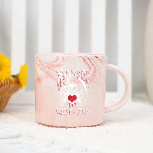 Dead inside but it's valentines day | love feast Marble Mugs