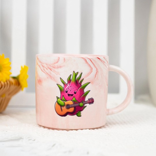 Dragon Fruit Jam: Playing the Guitar Marble Mugs
