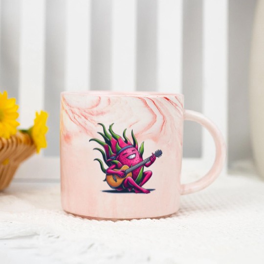 Dragon Fruit Jam: Playing the Guitar Marble Mugs