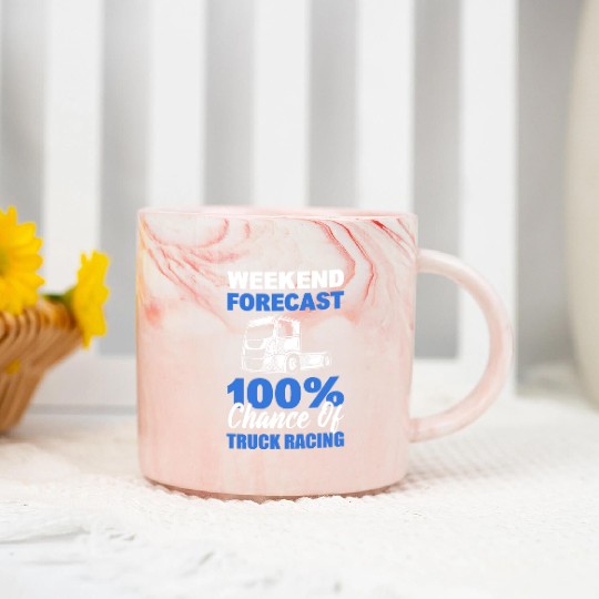 Truck Racer Weekend Forecast 100% Chance Of Truck Marble Mugs