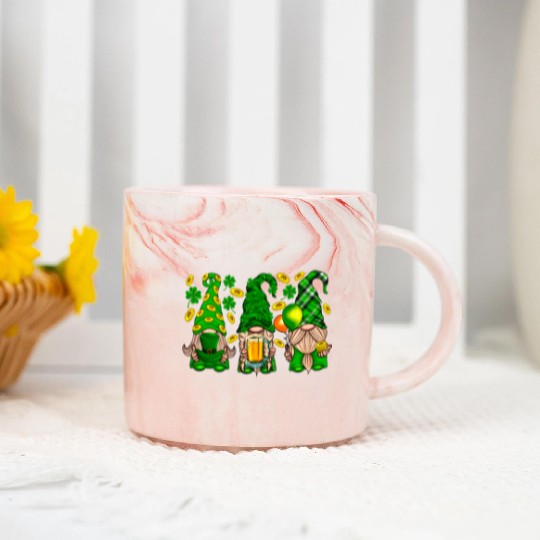 St Patricks Day Gnomies Marble Mugs