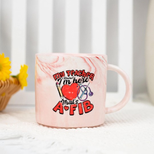 School Nurse "My Teacher Knows I'm Here" - Marble Mugs