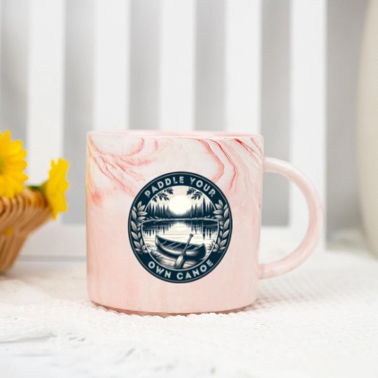 Solo Canoe Journey Lake Marble Mugs