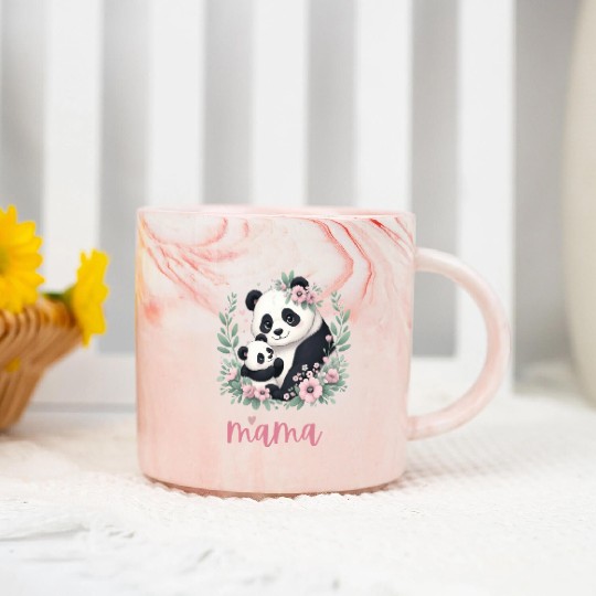 Panda Lover I Mama Panda And Cub Mother's Day Marble Mugs