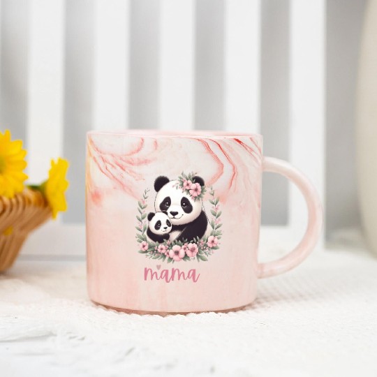 Panda Lover I Mama Panda And Cub Mother's Day Marble Mugs