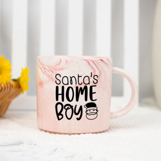 Santa's Home Boy Marble Mugs