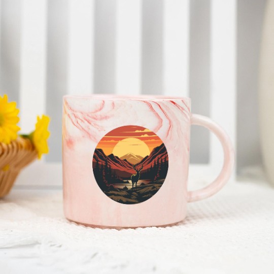 Sunset Wilderness Marble Mugs