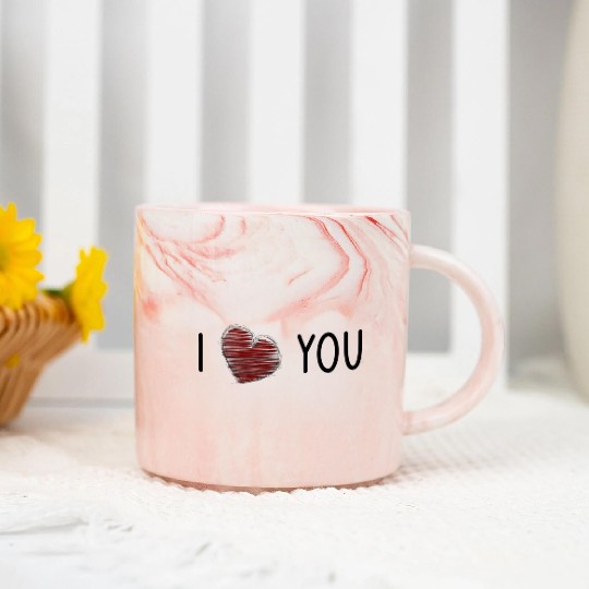 HEART. HEARTS. LOVE. VALENTINE'S DAY. I LOVE YOU. Marble Mugs