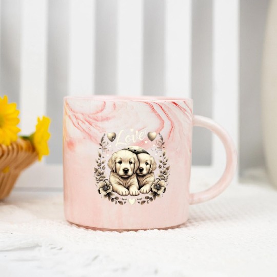 golden retriever dogs Marble Mugs