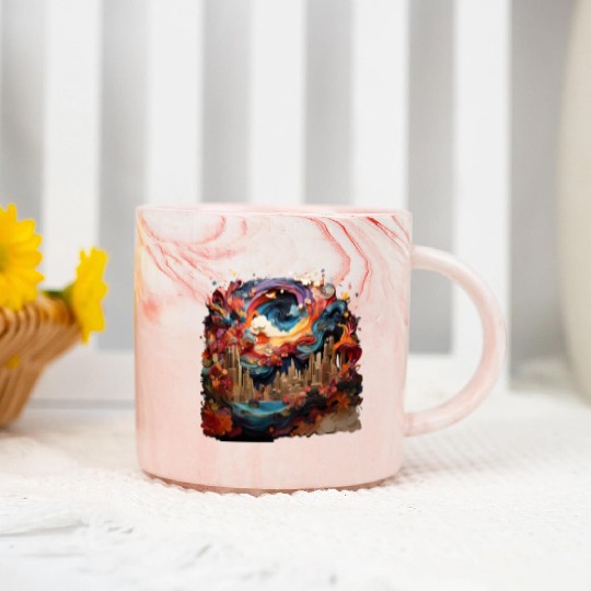 Artstation, starry night colorful Marble Mugs