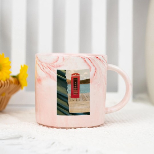 London phonebooth photographed by Yield on Green Marble Mugs